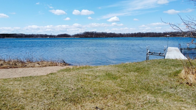 26837 Lake Ethel Rd, Girard Twp, MN 56515 - water view featuring a boat dock