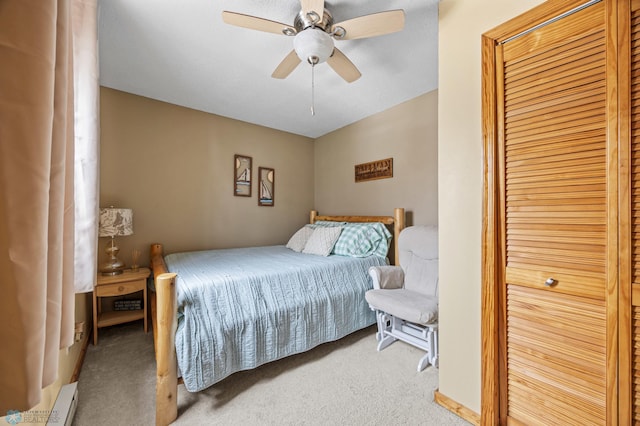 15924 Blackhawk Rd, Lake Park, MN 56554 - carpeted bedroom with a ceiling fan and a closet