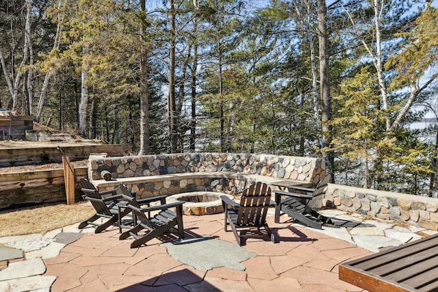 8434 Big Whitefish Narrows, Pine River, MN 56474 - view of patio / terrace with a fire pit