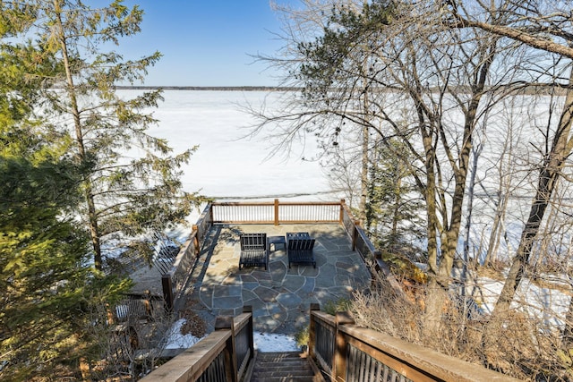 8434 Big Whitefish Narrows, Pine River, MN 56474 - exterior space featuring a patio and a water view