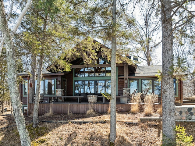 8434 Big Whitefish Narrows, Pine River, MN 56474 - rear view of property featuring a chimney
