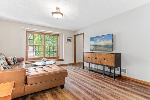 12534 Dover Dr, Apple Valley, MN 55124 - living area featuring wood finished floors and a textured ceiling