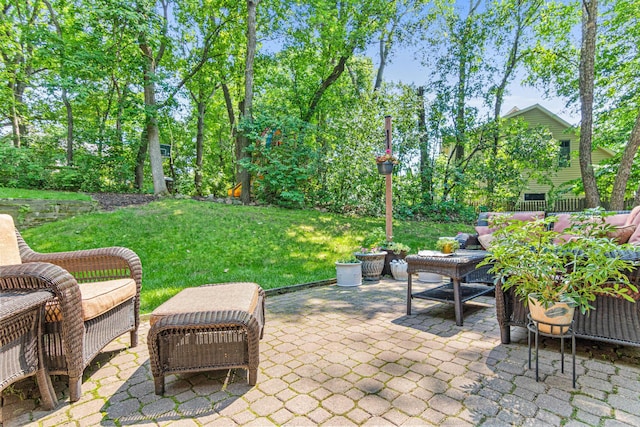 12534 Dover Dr, Apple Valley, MN 55124 - view of patio / terrace featuring an outdoor hangout area