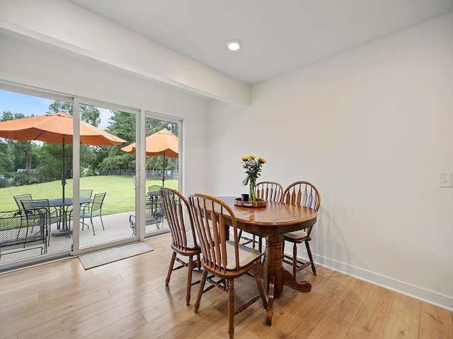 1883 County Road C E, Maplewood, MN 55109 - dining area with wood finished floors and recessed lighting