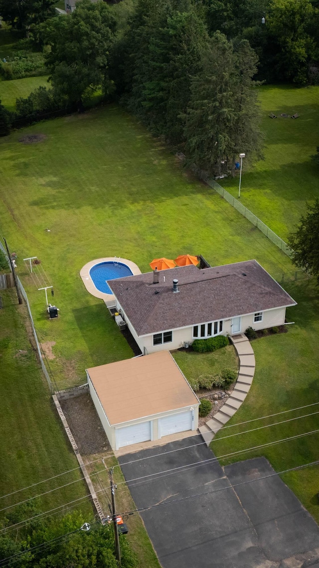 1883 County Road C E, Maplewood, MN 55109 - view from above of property featuring a pool area