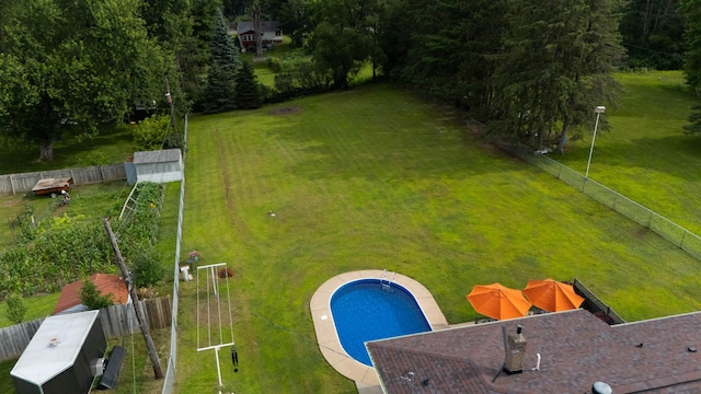 1883 County Road C E, Maplewood, MN 55109 - aerial view of a pool area