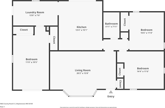 1883 County Road C E, Maplewood, MN 55109 - view of home floor plan