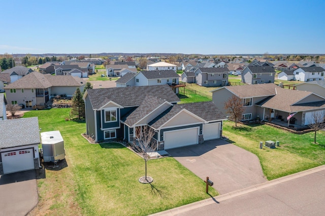 aerial view featuring a residential view