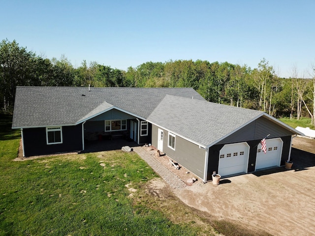 31526 270th St, Badger, MN 56714 - ranch-style house with roof with shingles and a front lawn