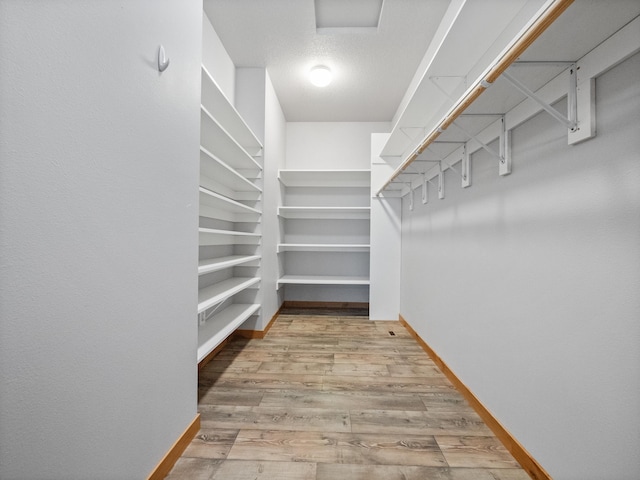 spacious closet featuring wood finished floors