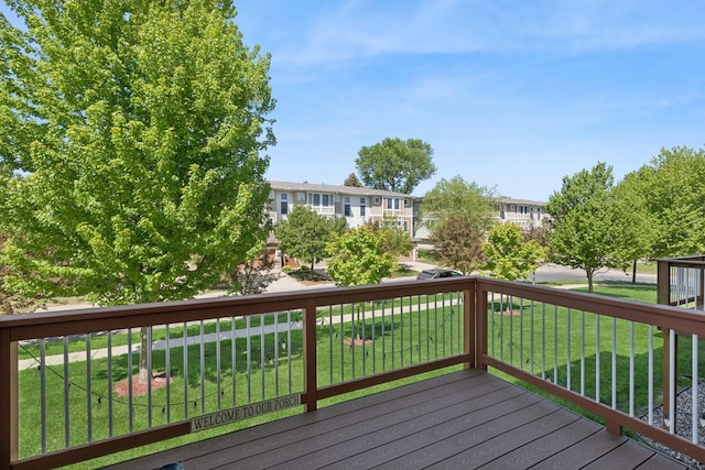 1920 Red Maple Ln, Northfield, MN 55057 - wooden deck with a lawn and a residential view