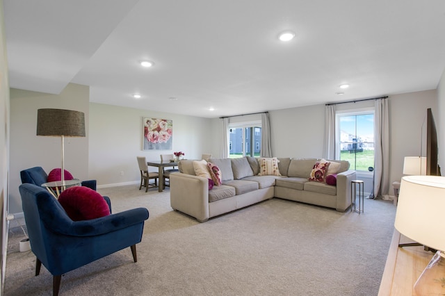 3459 109th Ln NE, Blaine, MN 55449 - living area with light colored carpet, recessed lighting, and baseboards