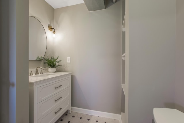 3459 109th Ln NE, Blaine, MN 55449 - half bathroom with vanity, toilet, and baseboards