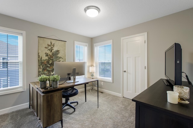 3459 109th Ln NE, Blaine, MN 55449 - office featuring baseboards, healthy amount of natural light, and light carpet