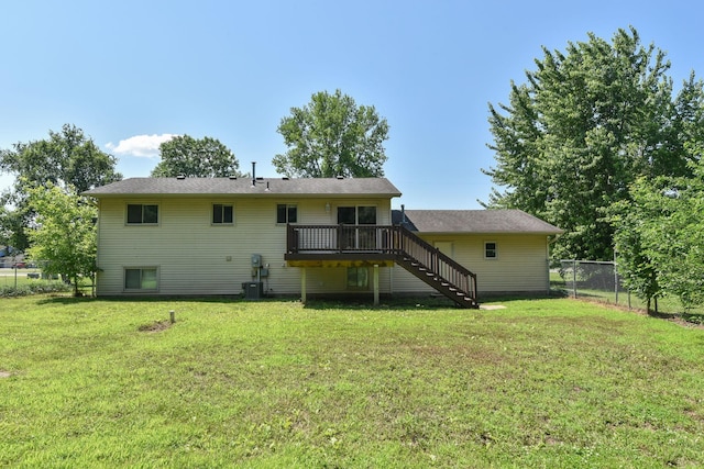 15320 90th St NE, Otsego, MN 55330 - rear view of house with stairs and a wooden deck