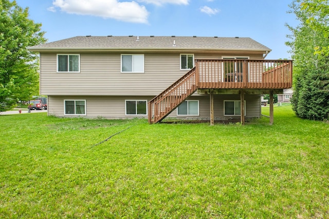 10310 Kaitlin Ave, Hanover, MN 55341 - back of house featuring a deck, a yard, and stairs