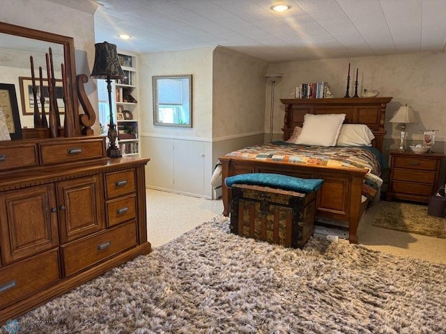 bedroom with wainscoting