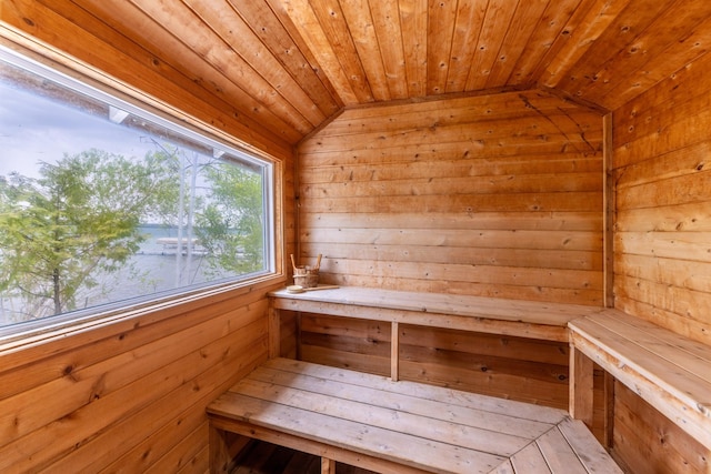 view of sauna