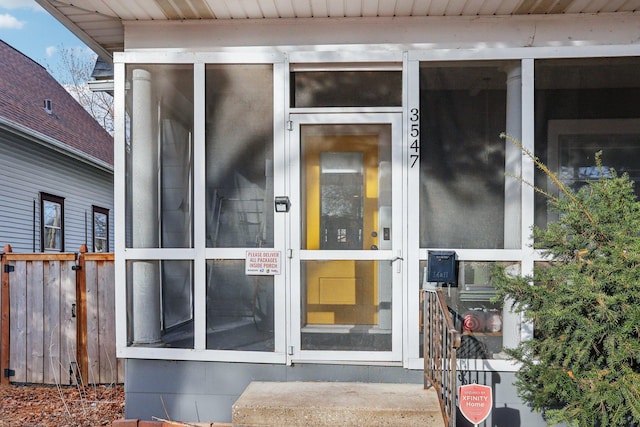 view of exterior entry