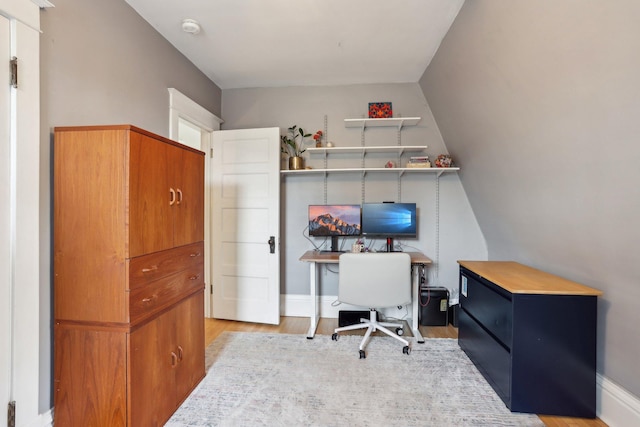 office area featuring light wood-type flooring