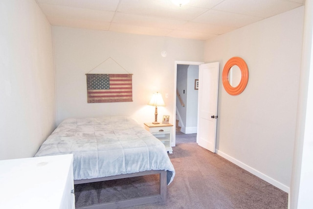 217 Center St, Mankato, MN 56001 - bedroom featuring carpet floors, baseboards, and a drop ceiling