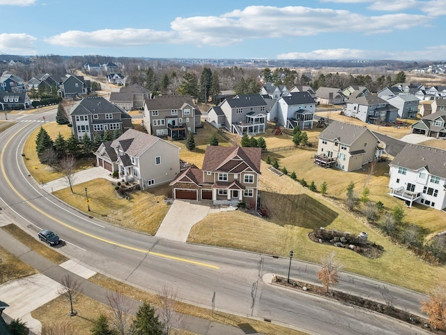 bird's eye view with a residential view