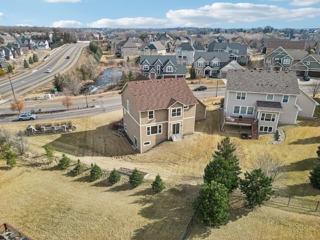 drone / aerial view with a residential view