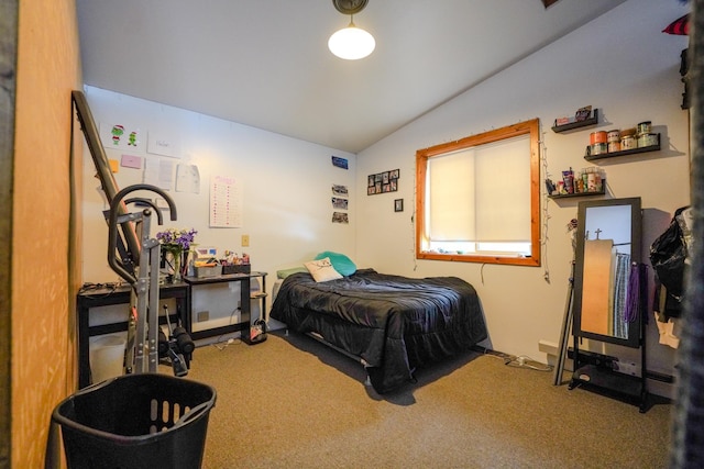 5242 Cusson Loop Rd, Leiding Twp, MN 55771 - bedroom featuring vaulted ceiling and carpet
