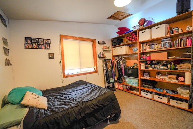5242 Cusson Loop Rd, Leiding Twp, MN 55771 - carpeted bedroom with lofted ceiling