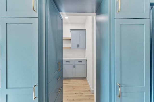 7284 205th St W, Faribault, MN 55021 - corridor with light wood-type flooring, baseboards, and recessed lighting