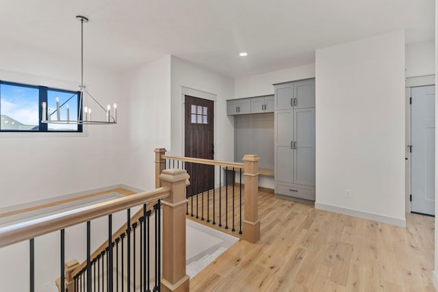 7284 205th St W, Faribault, MN 55021 - interior space featuring plenty of natural light, recessed lighting, an upstairs landing, and light wood-type flooring