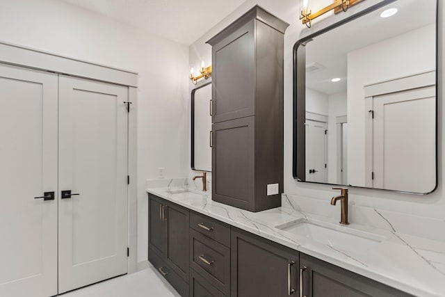 7284 205th St W, Faribault, MN 55021 - full bath with a sink, recessed lighting, and double vanity