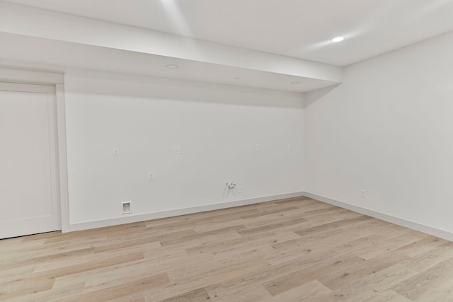 7284 205th St W, Faribault, MN 55021 - below grade area with baseboards, recessed lighting, and light wood-style flooring