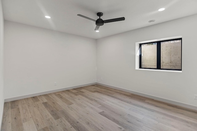 7284 205th St W, Faribault, MN 55021 - unfurnished room featuring baseboards, recessed lighting, a ceiling fan, and light wood-type flooring