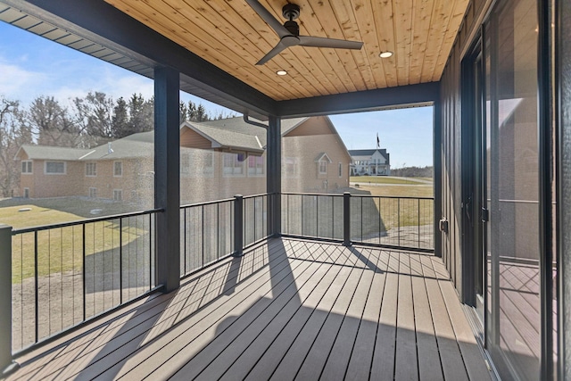 7284 205th St W, Faribault, MN 55021 - wooden deck with ceiling fan and a residential view