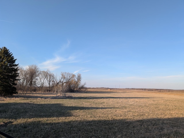 view of yard with a rural view