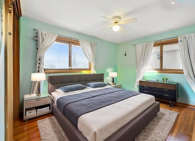 463 Minnesota St S, Stillwater, MN 55003 - bedroom featuring wood finished floors and ceiling fan