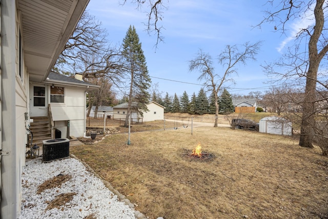 463 Minnesota St S, Stillwater, MN 55003 - view of yard featuring a fire pit and central AC unit