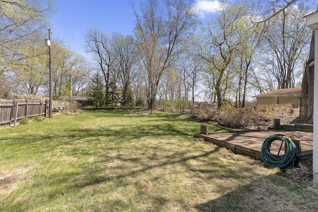 view of yard with fence