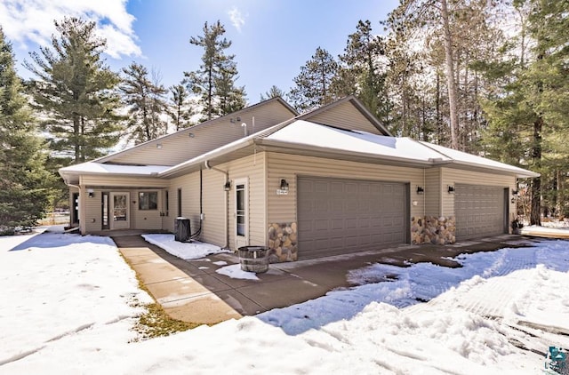 exterior space featuring a garage