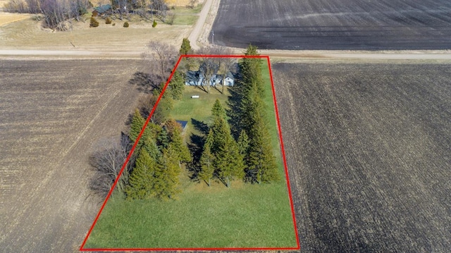 drone / aerial view with a rural view