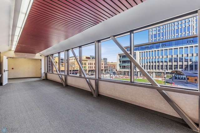 interior space with a view of city
