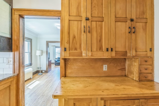 closet with radiator heating unit