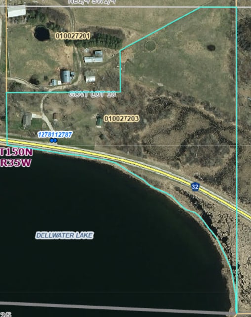 12787 Lumberjack Rd NW, Shevlin, MN 56676 - aerial map of property and surrounding area with property parcel outlined