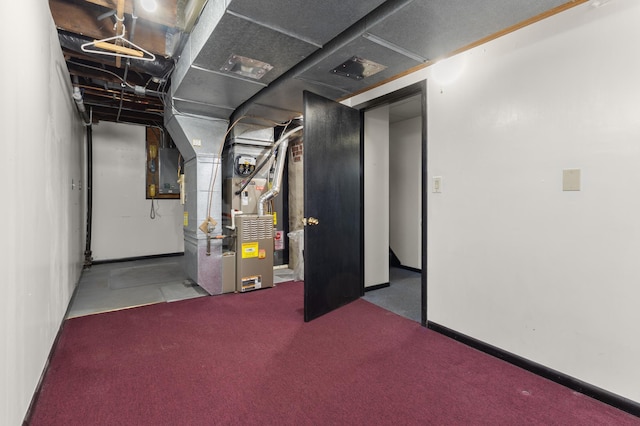 3301 Yosemite Ave S, Saint Louis Park, MN 55416 - unfinished basement with heating unit, carpet, and baseboards