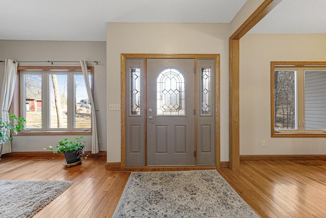 567 Forest Ln, Medford, MN 55049 - foyer with light wood-type flooring, a healthy amount of sunlight, and baseboards