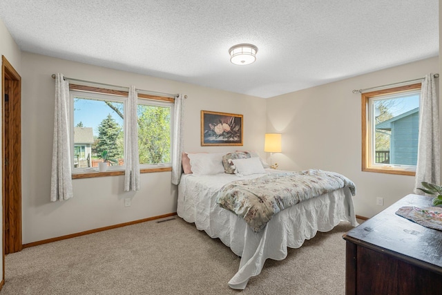 7165 Upper 157th St W, Apple Valley, MN 55124 - carpeted bedroom featuring multiple windows, a textured ceiling, and baseboards