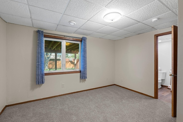 7165 Upper 157th St W, Apple Valley, MN 55124 - empty room featuring carpet flooring, baseboards, a smoke detector, and a drop ceiling
