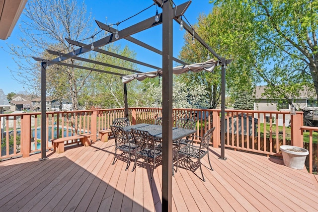 7165 Upper 157th St W, Apple Valley, MN 55124 - deck featuring outdoor dining space and a pergola