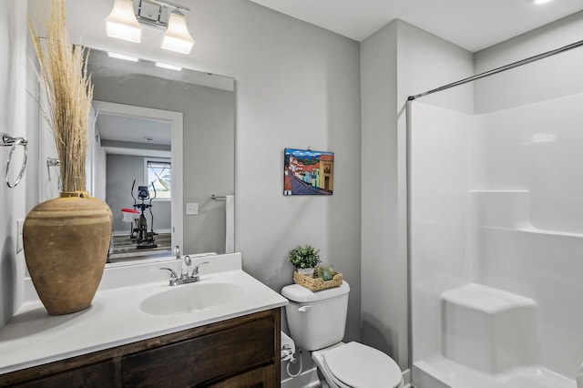 2301 Kester Ave NE, Saint Michael, MN 55376 - bathroom with vanity, a stall shower, and toilet